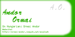 andor ormai business card